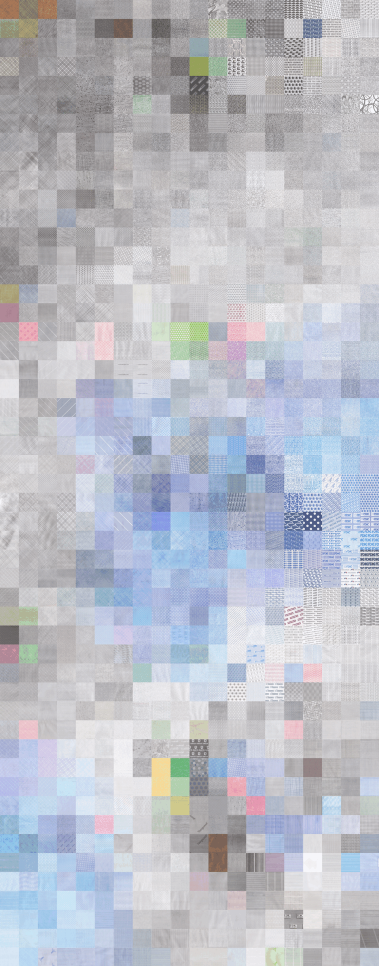 a grid view of all security envelope patterns in collection together in a grid view, a mixture of black/grey as well as many different colors
